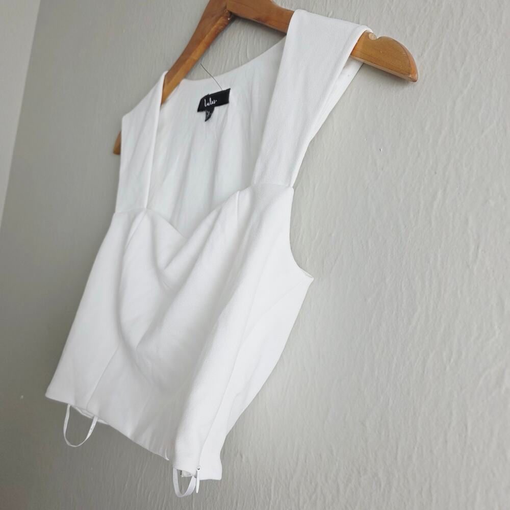 Lulus Enticing Endeavors White Two-Piece Jumpsuit - Wide Leg Bridal Set Size M - Picture 14 of 16